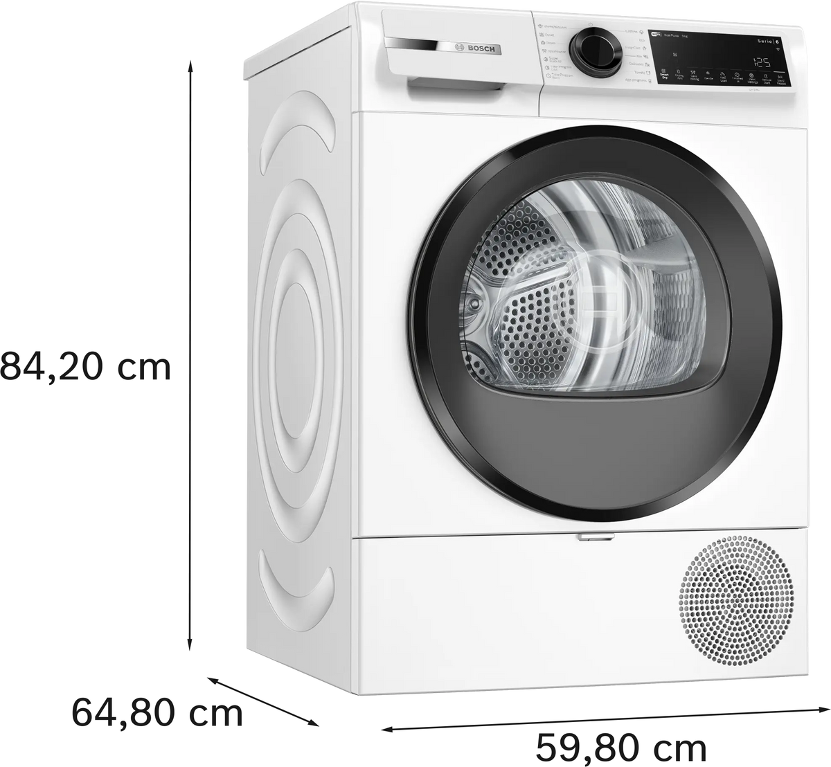 Uscător de rufe Bosch WQJ24201BY, Seria 6, 9 kg, pompă de căldură, alb
