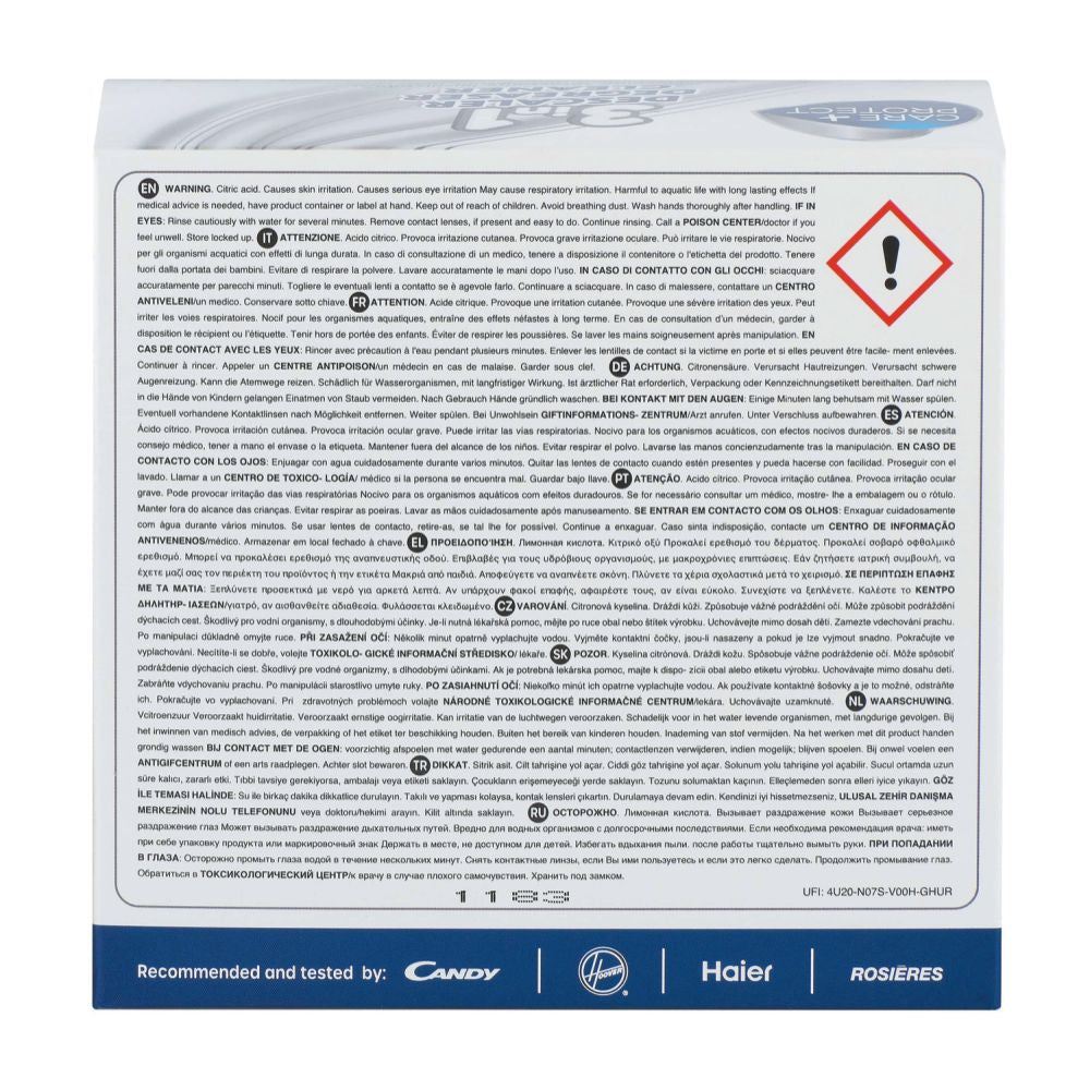 Soluție anticalcar 3 în 1 pentru mașina de spălat rufe și vase Care+Protect CPP1250DW