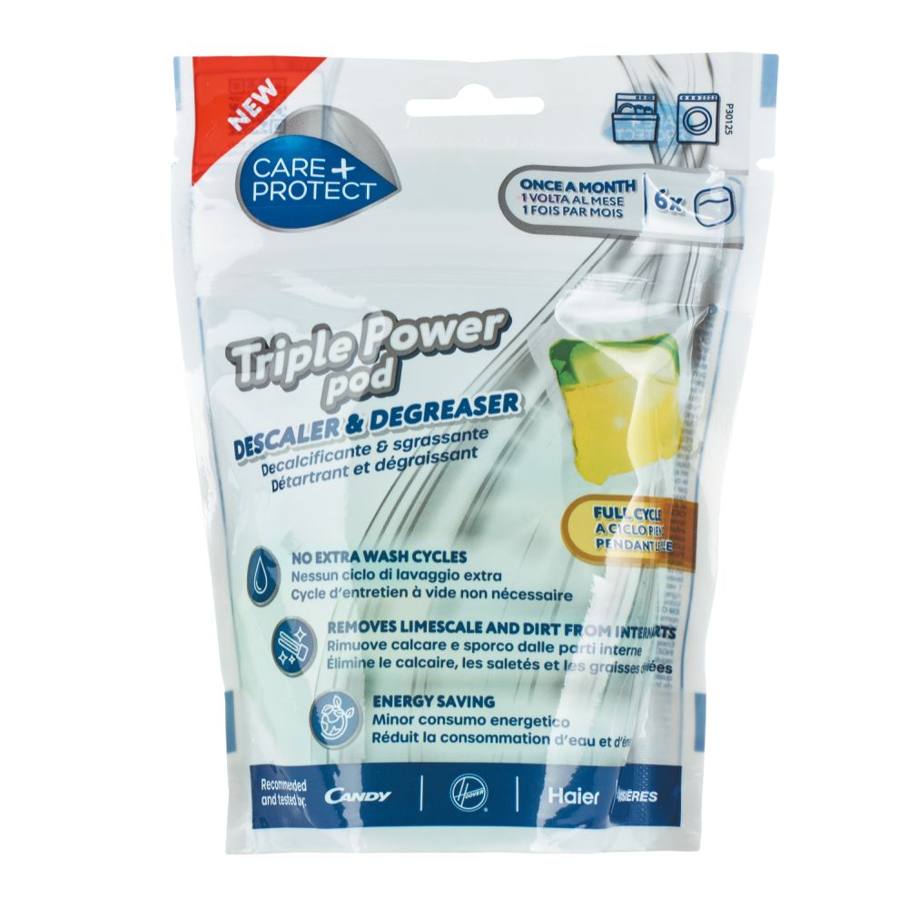 Capsule Triple Power pentru mașina de spălat rufe și vase Care+Protect CPPPODWMDW