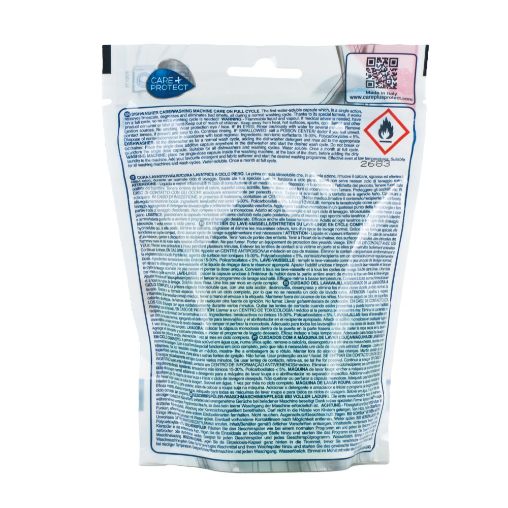 Capsule Triple Power pentru mașina de spălat rufe și vase Care+Protect CPPPODWMDW