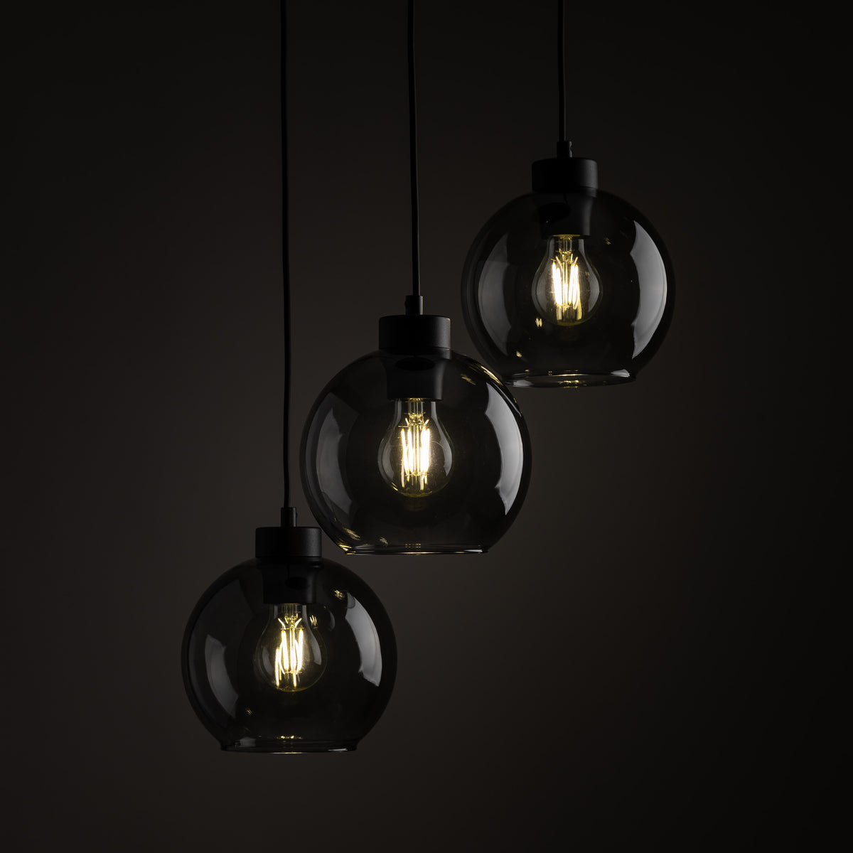 Lustră TK Lighting Cubus 3 Rotund, grafit, 3 x E27, 2819
