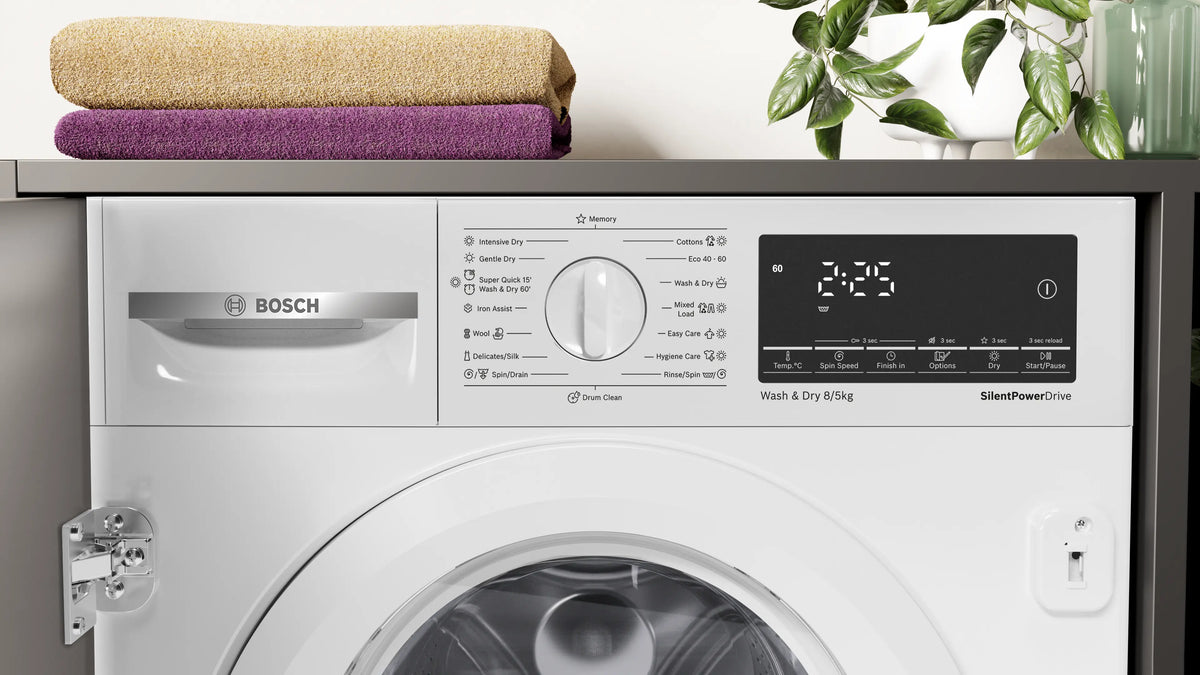Mașină de spălat rufe cu uscător încorporabilă Bosch WKD28490EU, Seria 6, 8 kg