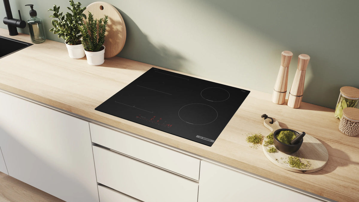 Plită cu inducție Bosch PVS61AHC1E, Seria 6, 60 cm, neagră