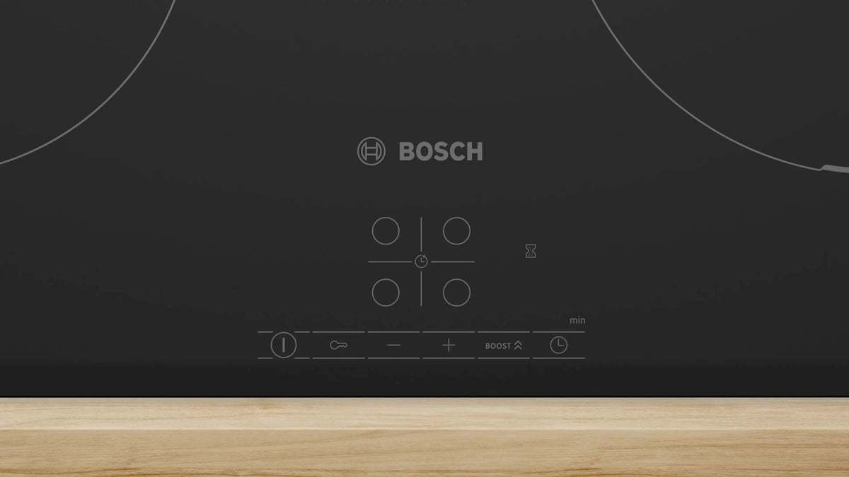Plită cu inducție Bosch PIF61ABB5E, Seria 4, 60 cm, neagră