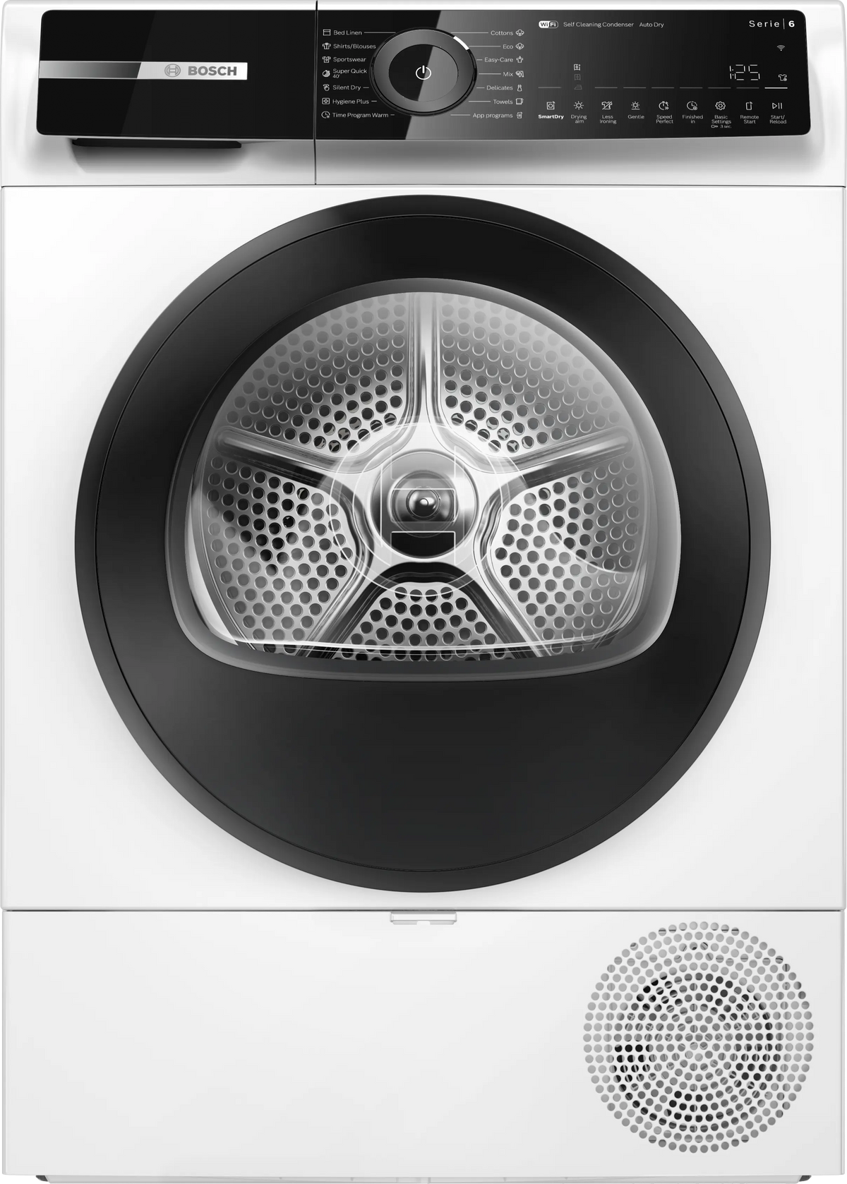 Uscător de rufe Bosch WQN246D0BY, Seria 6, 9 kg, pompă de căldură, alb