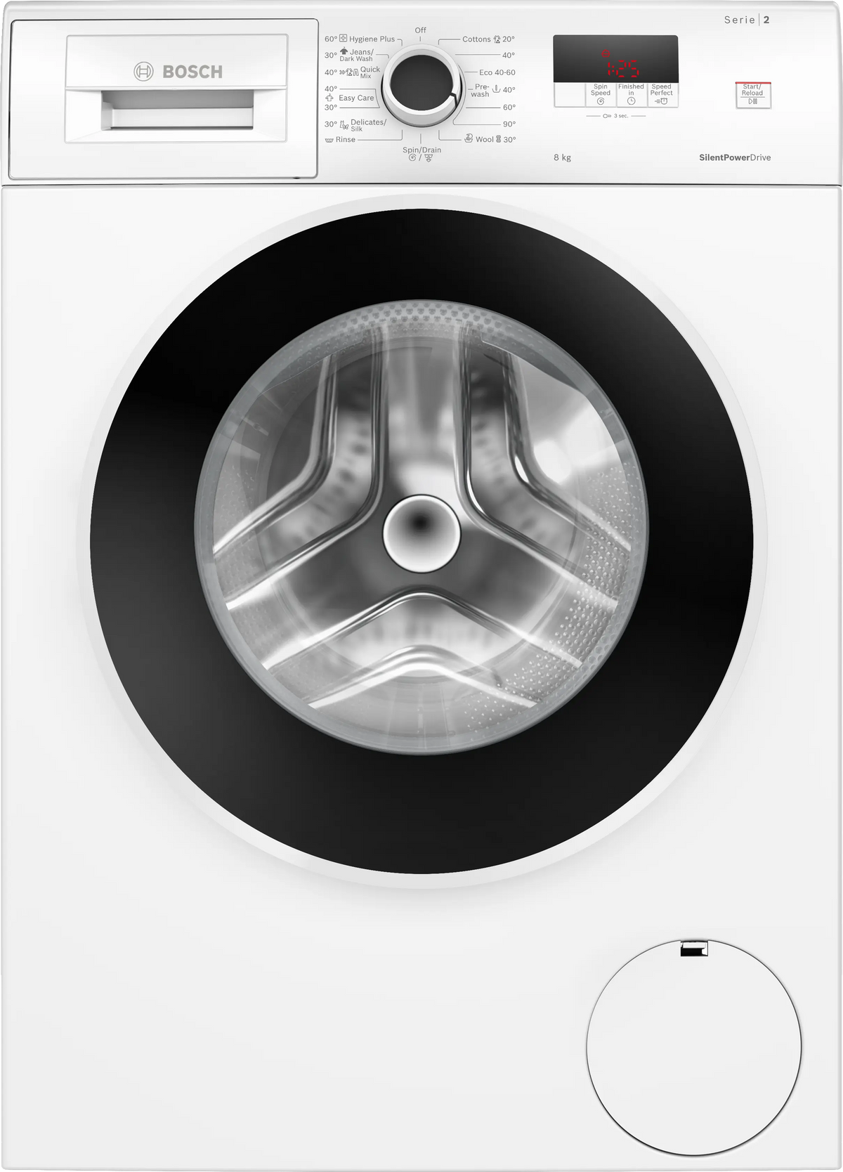 Mașină de spălat rufe Bosch WGE03201BY, Seria 2, 8 kg, 1200 rpm, albă