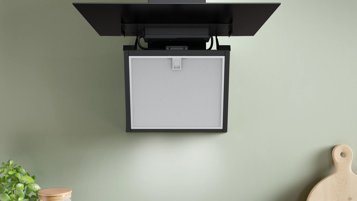 Hotă decorativă Bosch DWK65DFA1, Seria 4, 60 cm, neagră