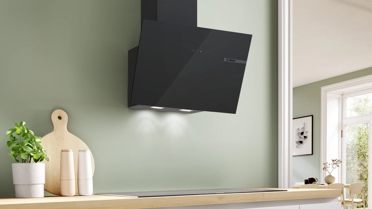 Hotă decorativă Bosch DWK65DF61, Seria 4, 60 cm, neagră