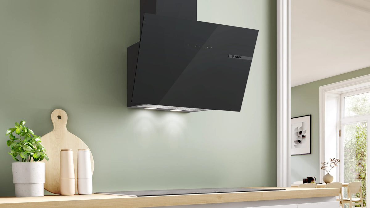 Hotă decorativă Bosch DWK67PN61, Seria 6, 60 cm, neagră