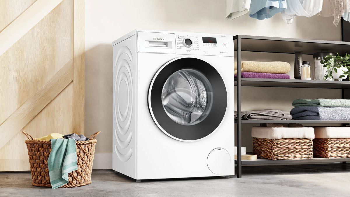 Mașină de spălat rufe Bosch WGE03201BY, Seria 2, 8 kg, 1200 rpm, albă