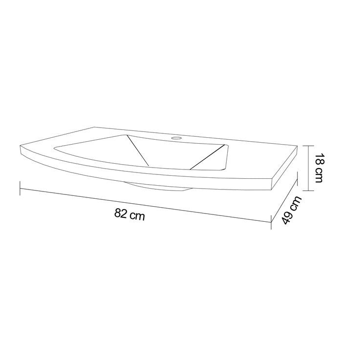 Mască de baie cu lavoar Savini Due Geos 80, stejar auriu, 81 cm