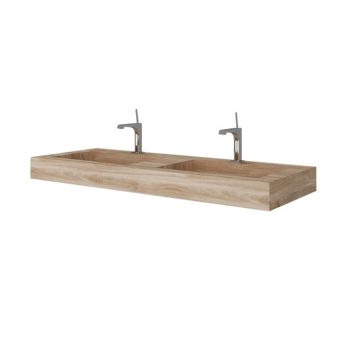 Lavoar dublu baie Savini Due Idea 2624/26, stejar, rectangular, 120 cm