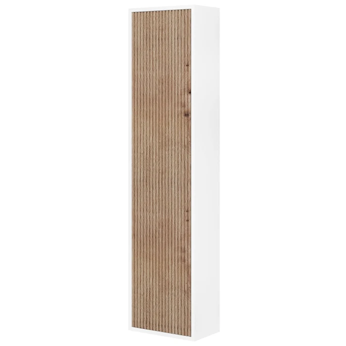 Dulap baie suspendat, Savini Due Portofino 2320C/F00/F40, 1 usa, stejar + alb, 33.7 x 16 x 138.6 cm