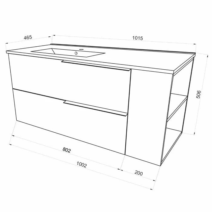 Mască de baie suspendată cu lavoar Savini Due Oikos 2506/F07, alb, 101,5 cm