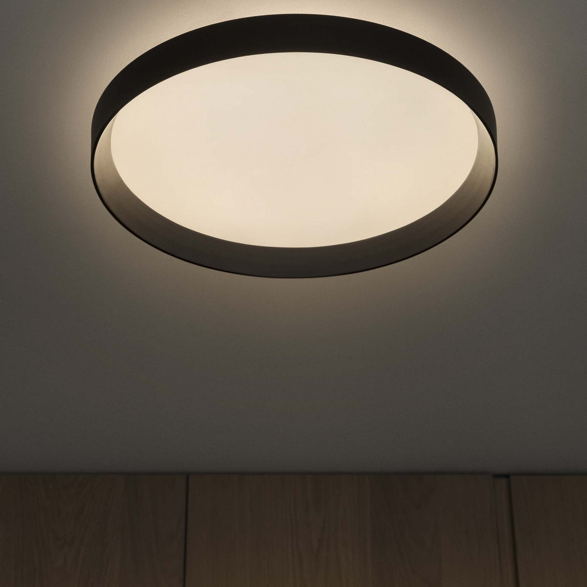 Plafonieră Ideal Lux Fly 3000K, negru, Ø45 cm, 306599