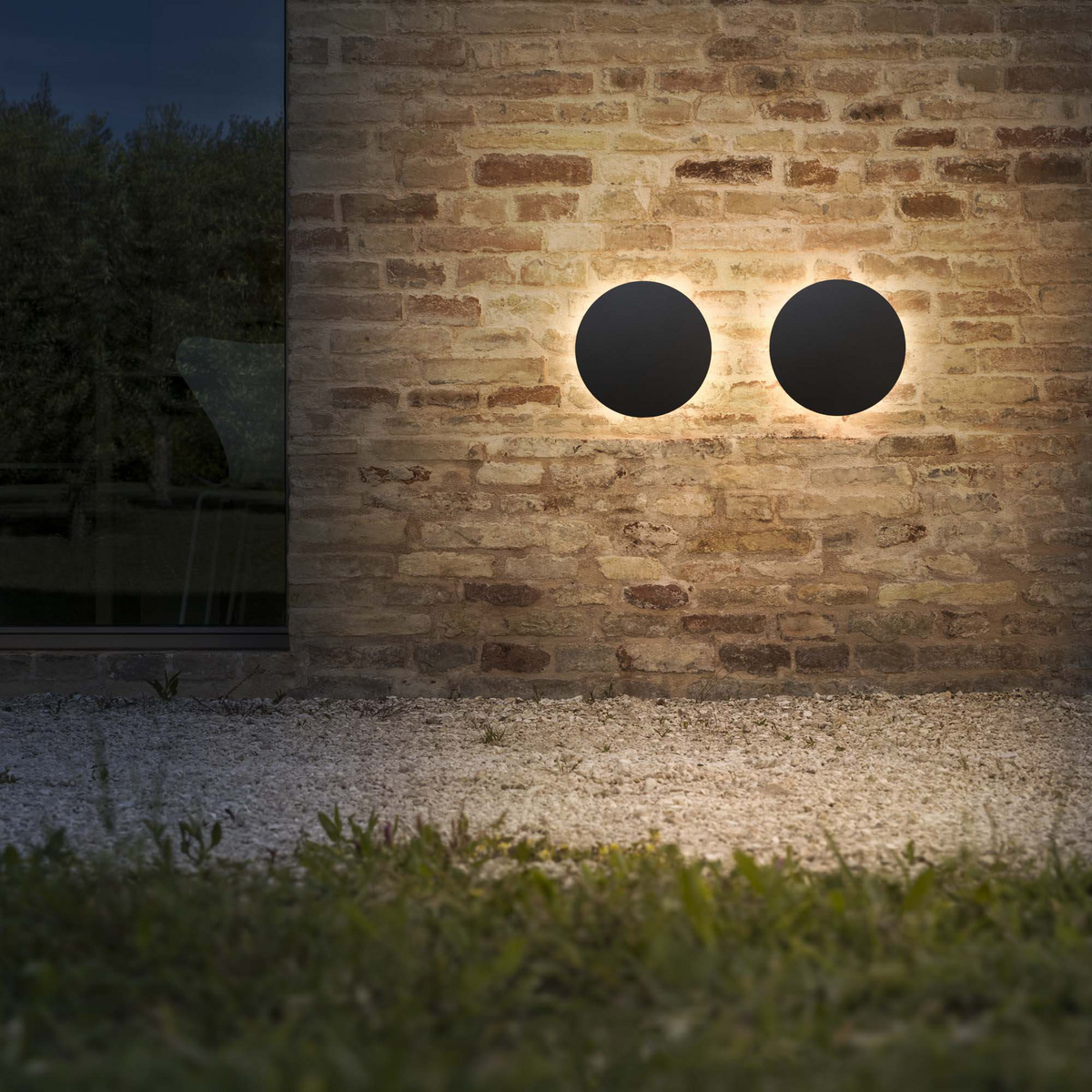 Aplică de exterior Ideal Lux Punto, antracit, Ø30 cm, 313566