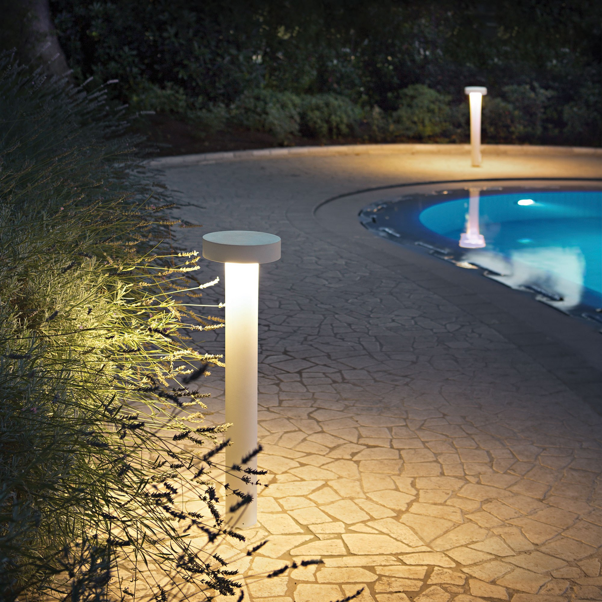 Stâlp de iluminat exterior Ideal Lux Tesla PT4, negru, H80 cm, 316055