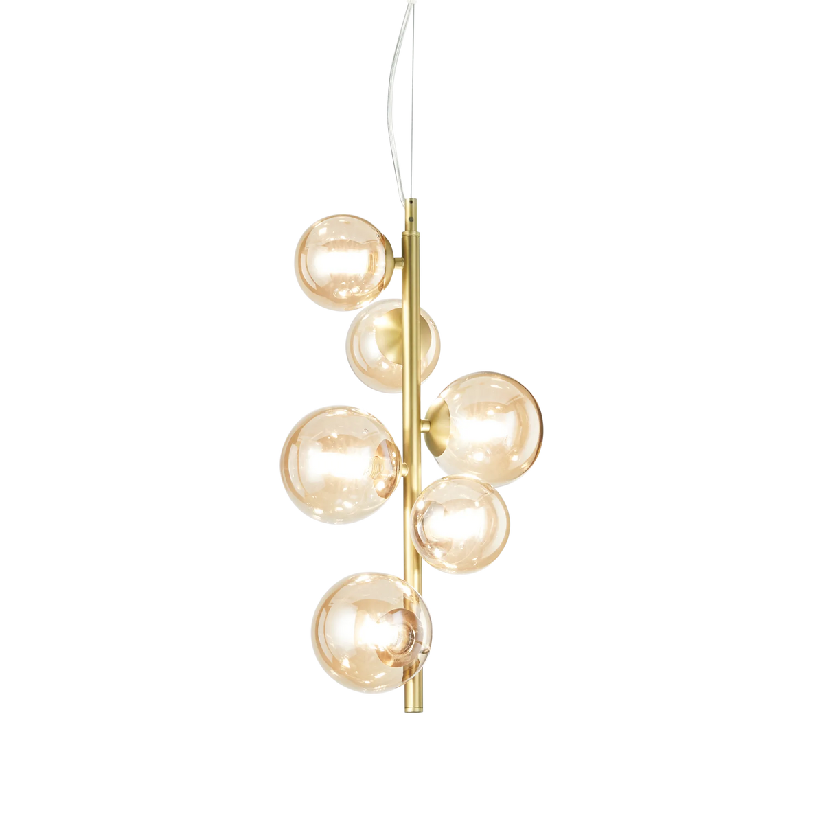 Lustră Ideal Lux Perlage SP6, chihlimbar, 317793