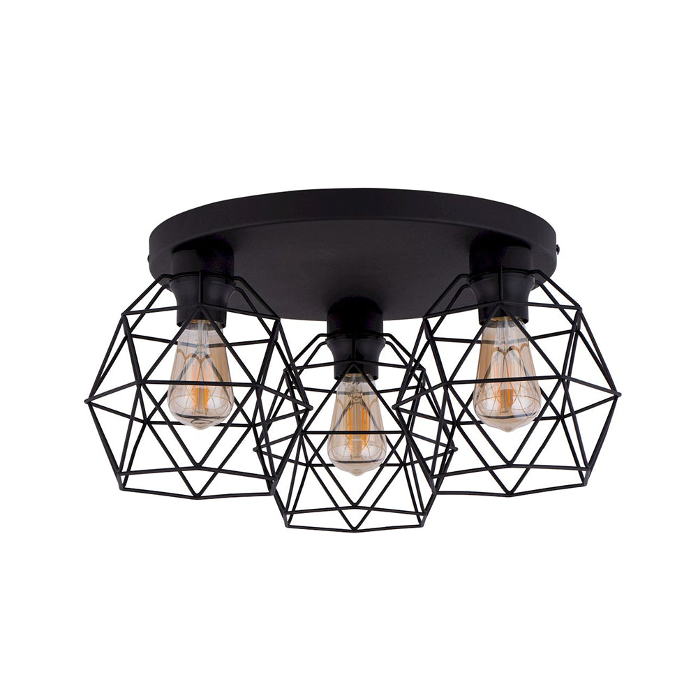 Plafonieră TK Lighting Galaxy 3 P Rotund, negru, 3 x E27, 3189