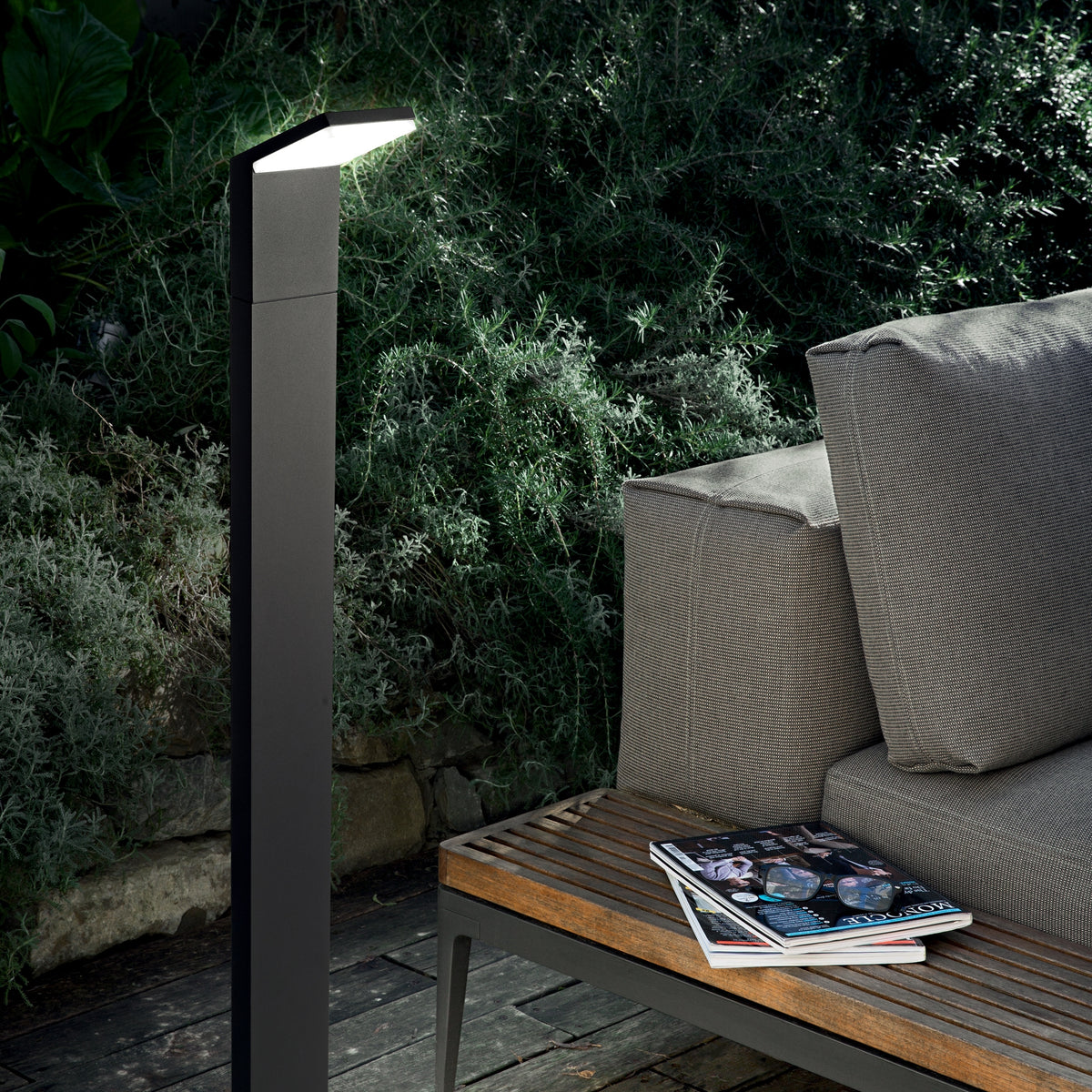 Stâlp de iluminat exterior Ideal Lux Style 4000K, cafea, H100 cm, 322438