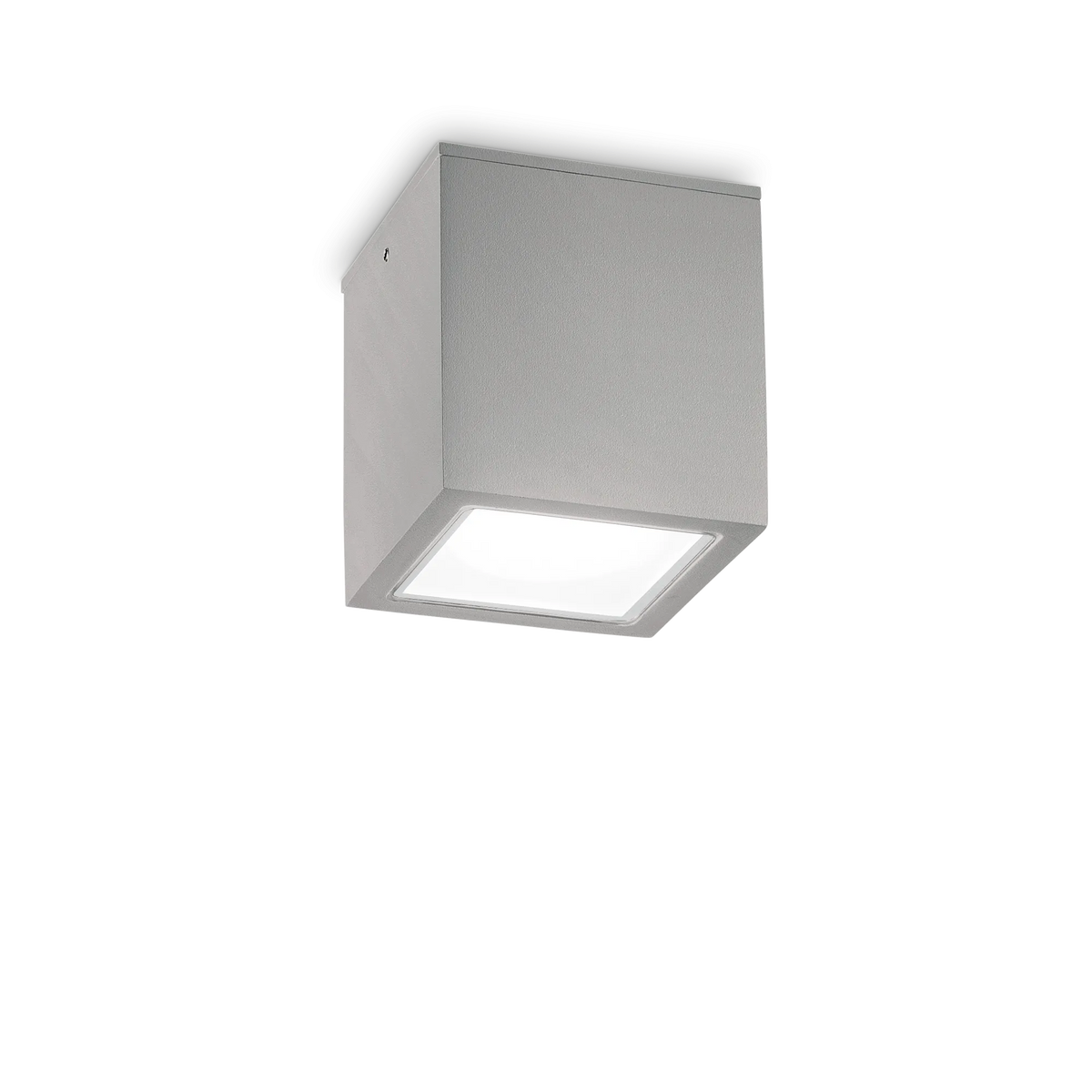 Plafonieră de exterior Ideal Lux Techo PL1 Square, gri, Ø15 cm, 326887