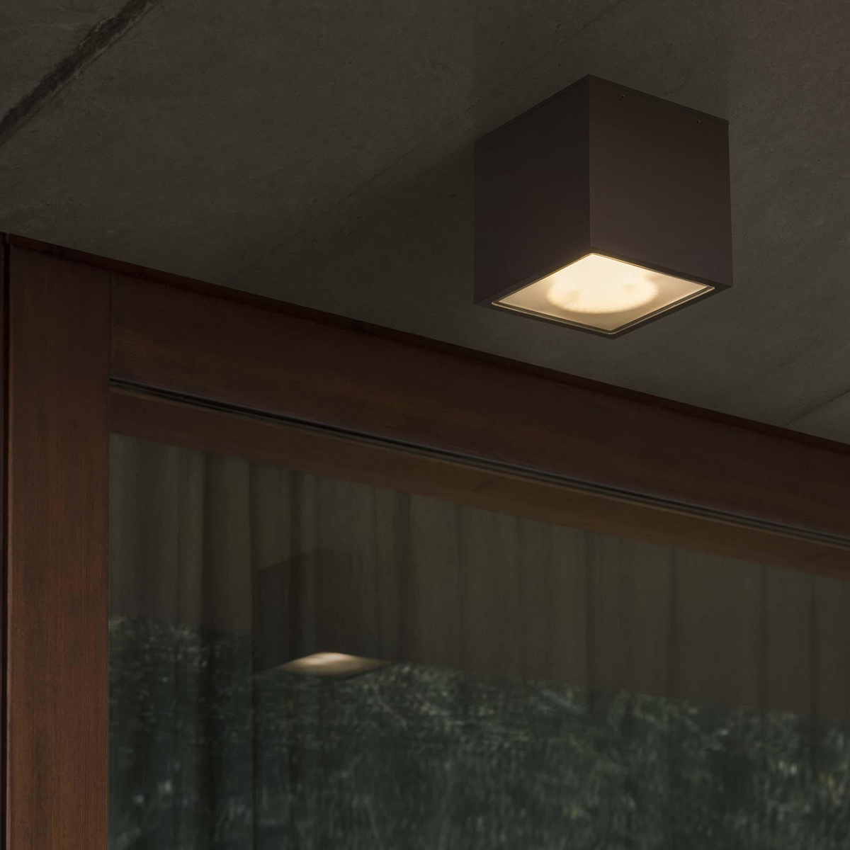 Plafonieră de exterior Ideal Lux Techo PL1 Square, gri, Ø9 cm, 326894