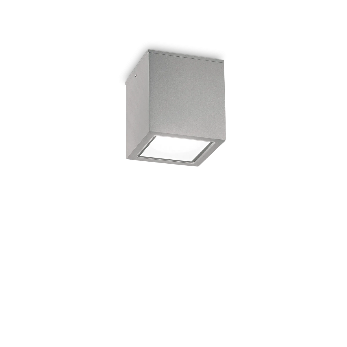 Plafonieră de exterior Ideal Lux Techo PL1 Square, gri, Ø9 cm, 326894