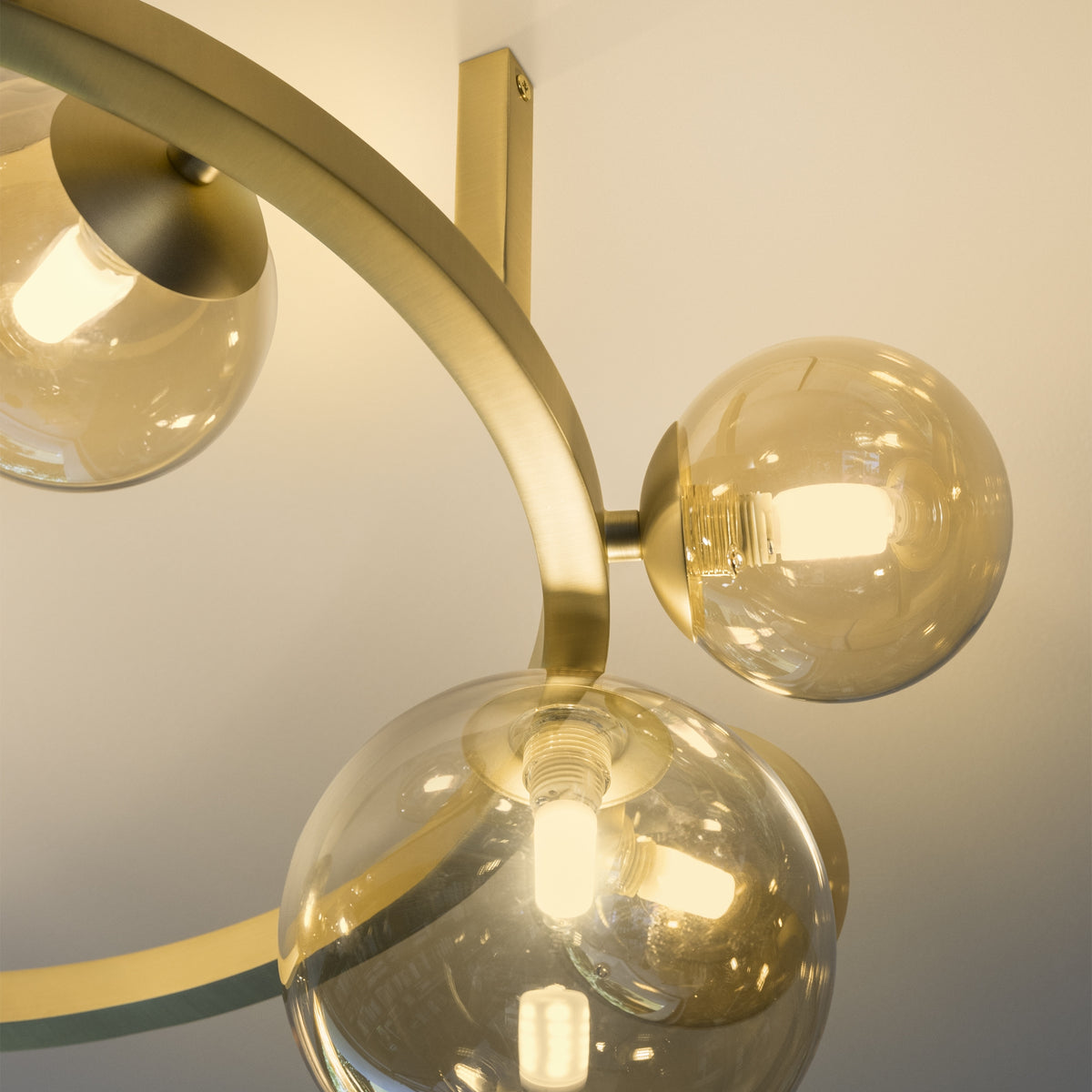 Plafonieră Ideal Lux Perlage PL10, chihlimbar, 327808