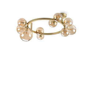 Plafonieră Ideal Lux Perlage PL10, chihlimbar, 327808