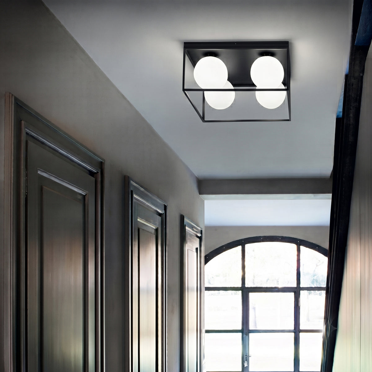 Plafonieră Ideal Lux Lingotto PL4, negru, 327860