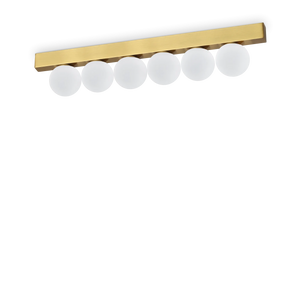 Plafonieră Ideal Lux Ping Pong PL6, alamă, 328263