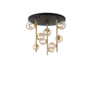Plafonieră Ideal Lux Perlage PL9, chihlimbar, 328409