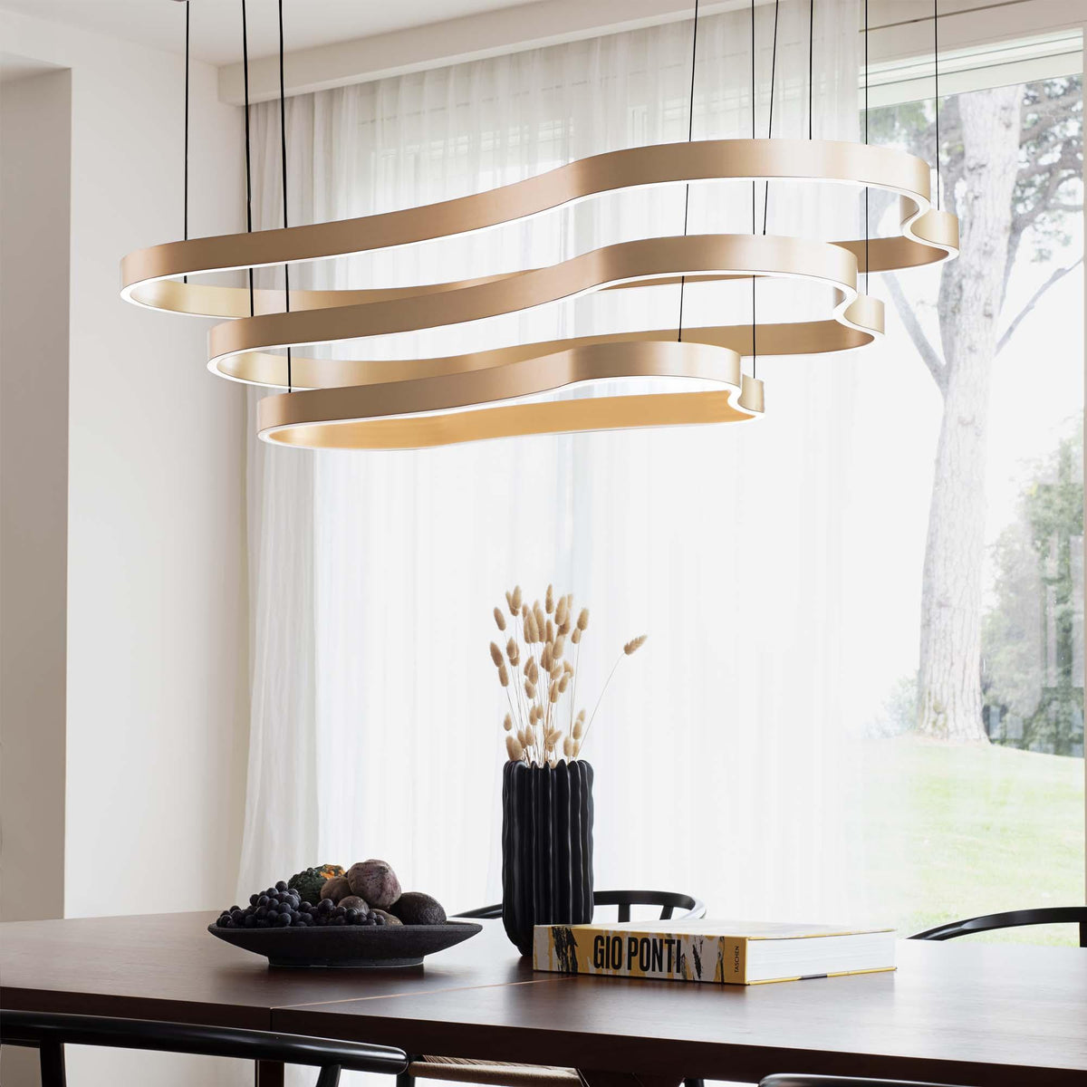 Lustră Ideal Lux Waves-3, negru, 345277