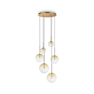 Lustră Ideal Lux Equinoxe SP6, chihlimbar, degradé, 345406