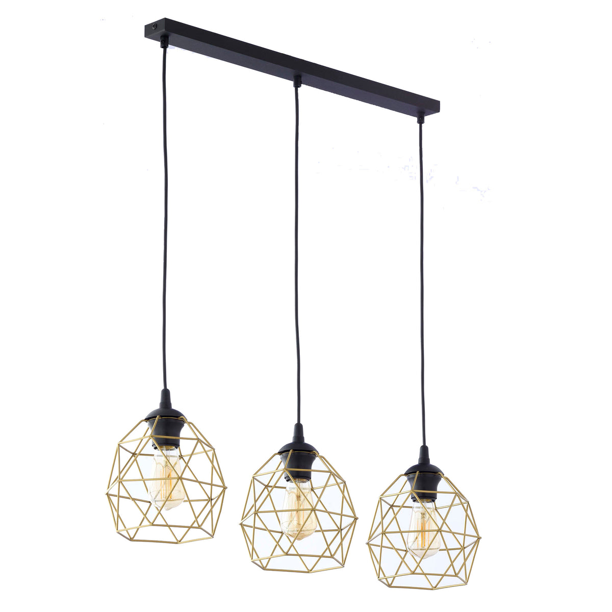 Lustră TK Lighting Galaxy 3 Bară, negru, auriu, 3 x E27, 3459