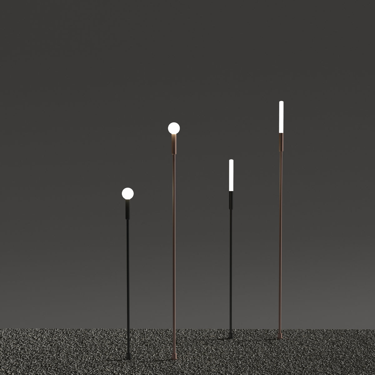 Stâlp de iluminat exterior Ideal Lux Twiggy Line, cafea, H74 cm, 347875