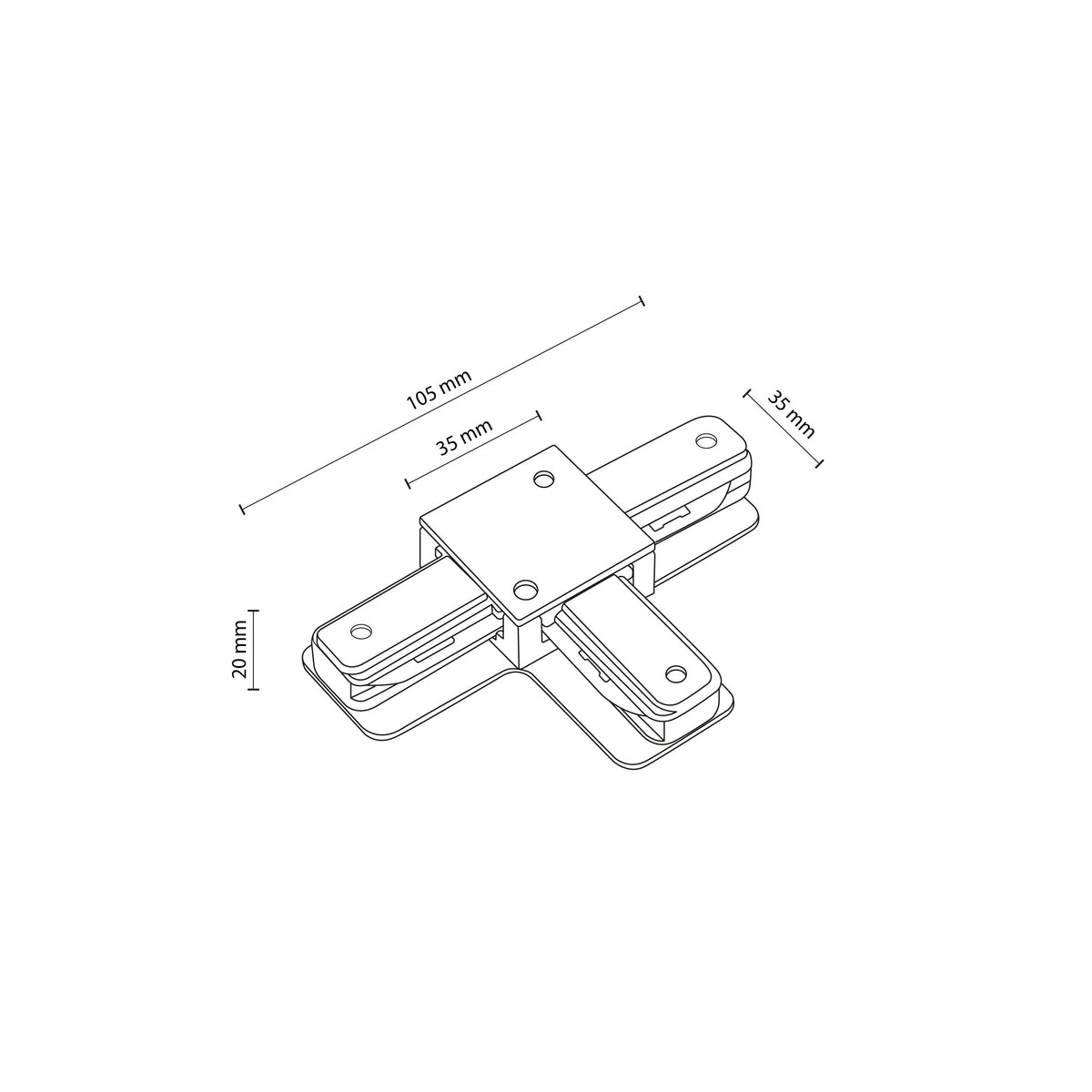 Conector pentru șină TK Lighting Tracer T, alb, 3518