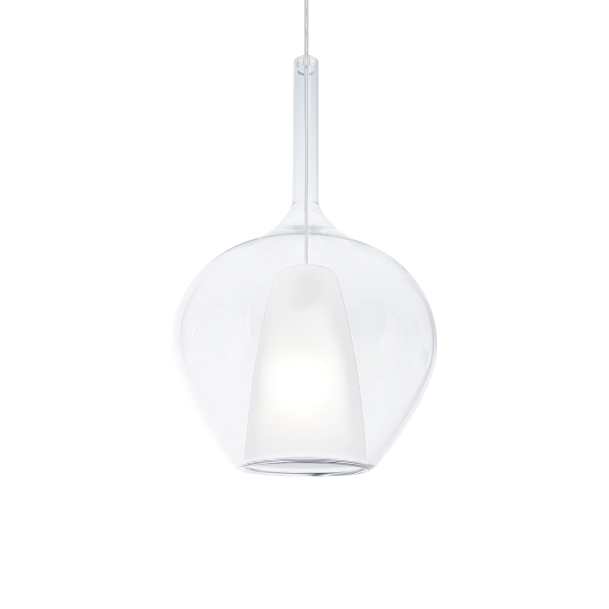 Pendul Ideal Lux Kalique-1 SP1, transparent, Ø28 cm, 359571
