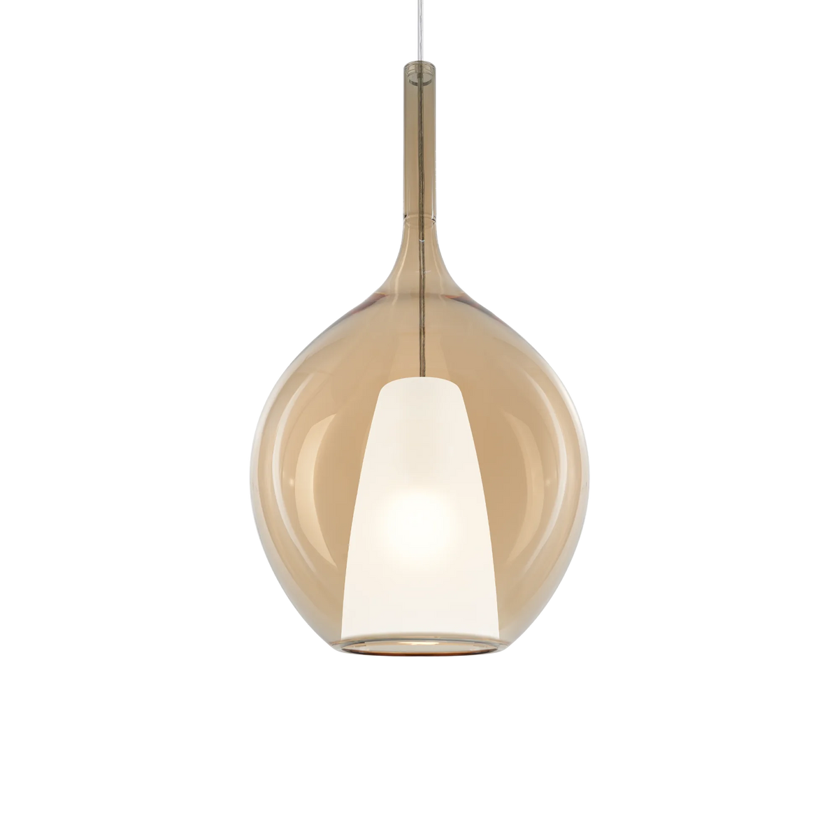 Pendul Ideal Lux Kalique-2 SP1, chihlimbar, Ø28 cm, 359632