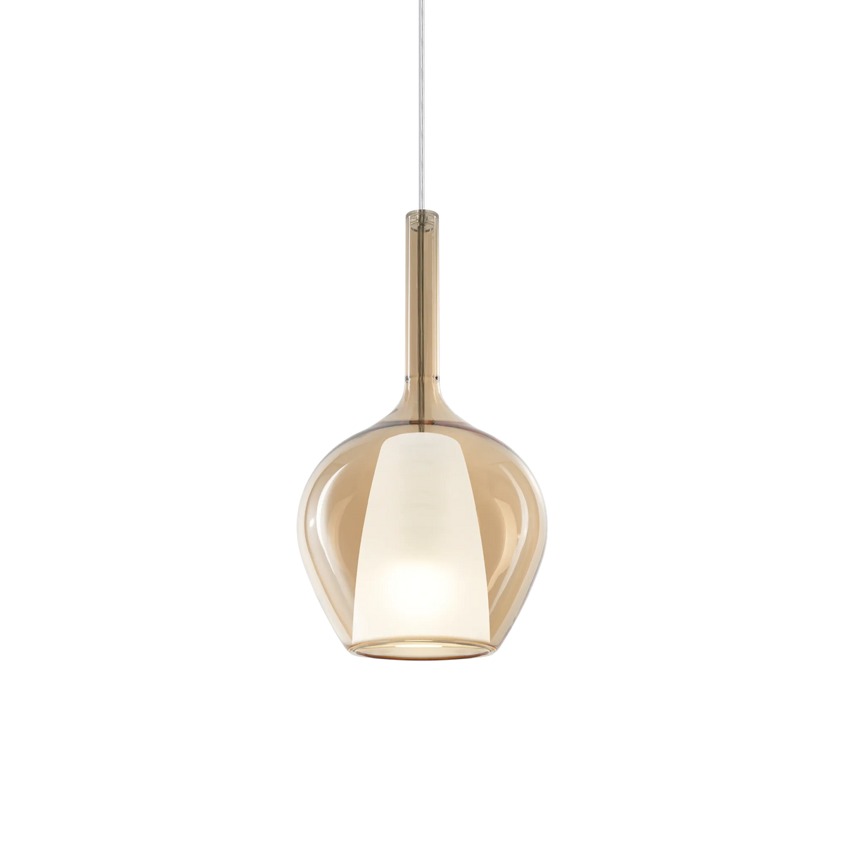 Pendul Ideal Lux Kalique-1 SP1, chihlimbar, Ø18 cm, 359885