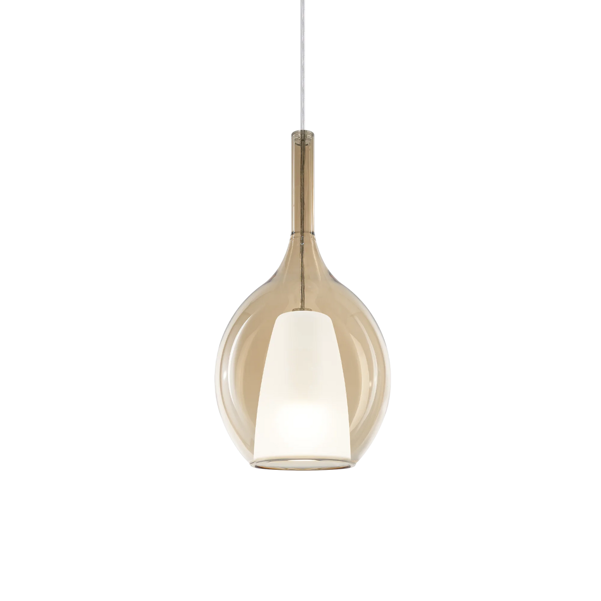 Pendul Ideal Lux Kalique-2 SP1, chihlimbar, Ø18 cm, 360003