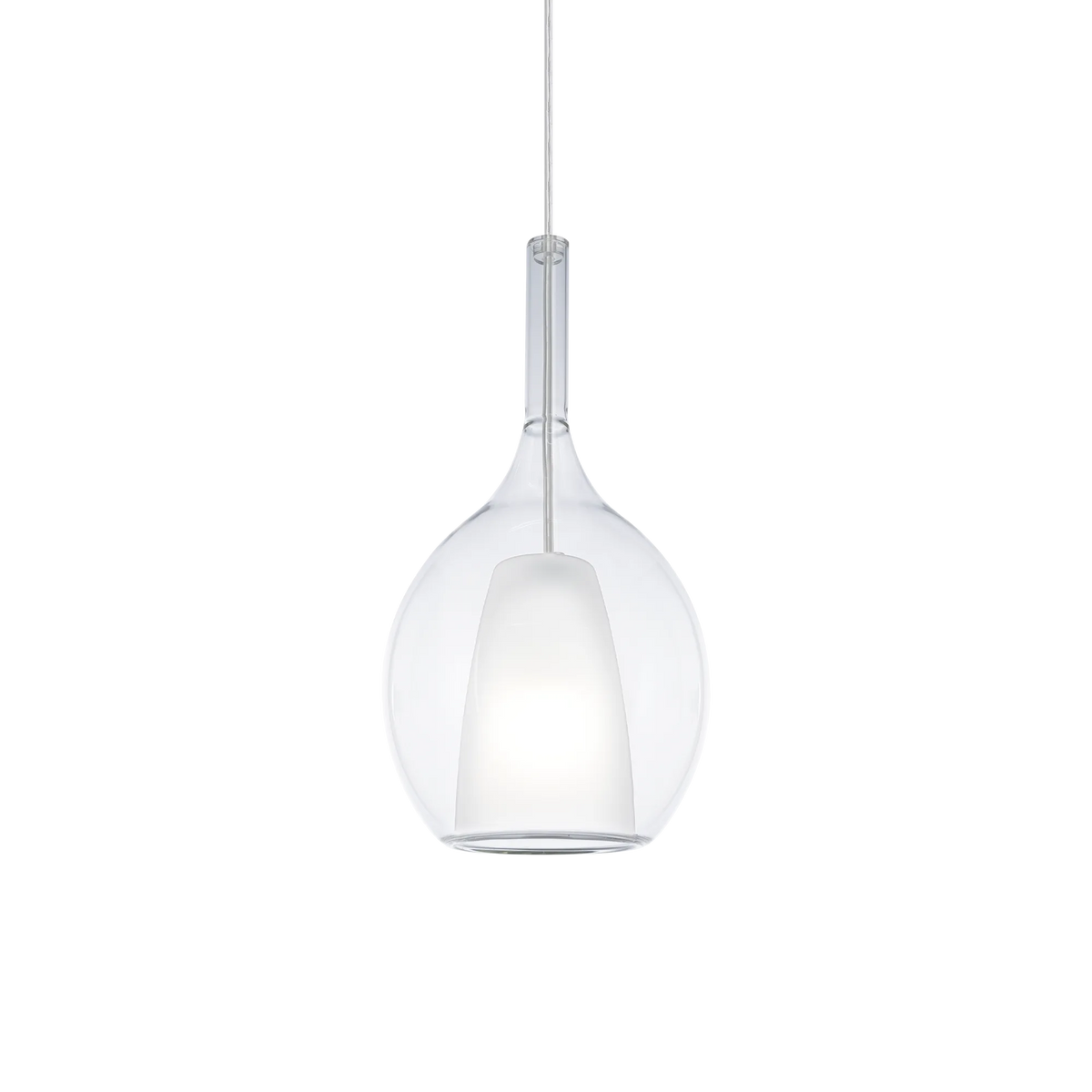Pendul Ideal Lux Kalique-2 SP1, transparent, Ø18 cm, 360034