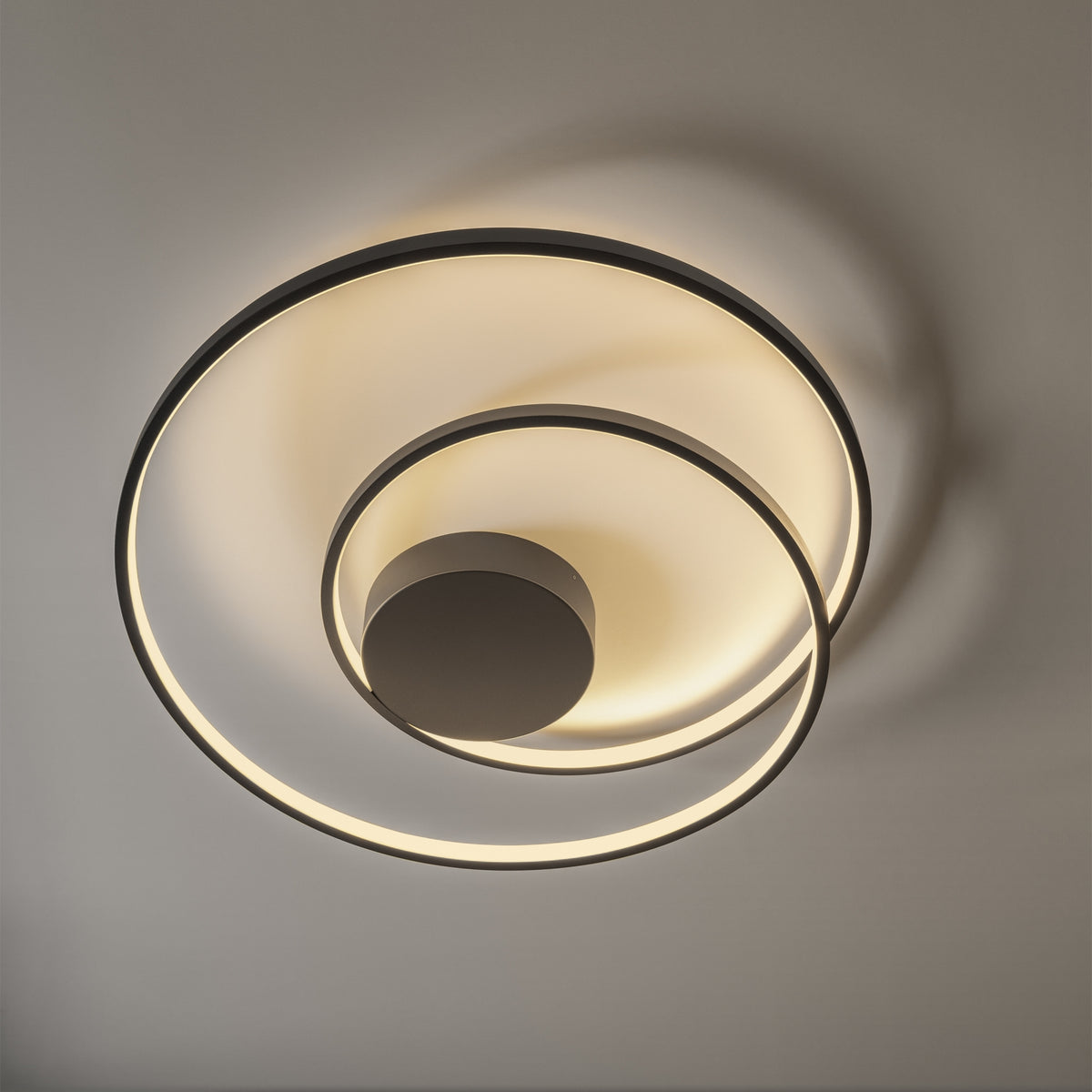 Plafonieră Ideal Lux Oz ON-OFF 3000K, negru, Ø80 cm, 365053