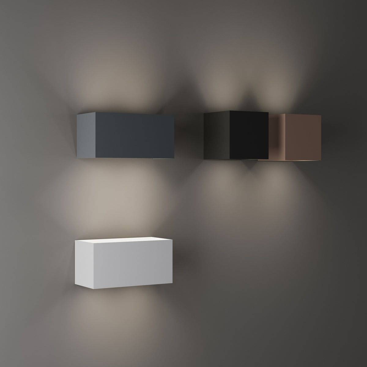 Aplică de exterior Ideal Lux Atom 3000K, gri, Ø20 cm, 366883