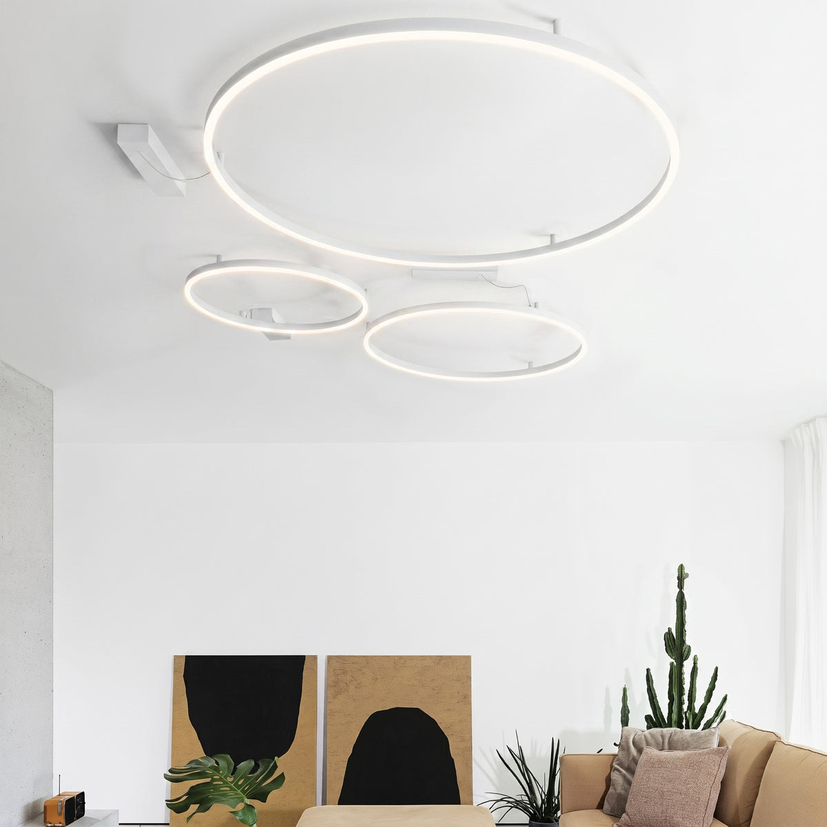 Plafonieră Ideal Lux Oracle Slim Round 3000K ON-OFF Bi, Ø150 cm, 370361