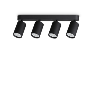 Plafonieră Ideal Lux Dynamite PL4 Linear Round, negru, 371344