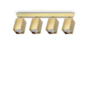 Plafonieră Ideal Lux Dynamite PL4 Linear Square, alamă, 371375
