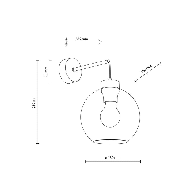 Aplica de perete Cubus Graphite 1 10243