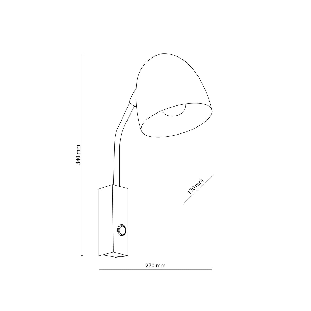 Aplică TK Lighting Soho, negru, 4167