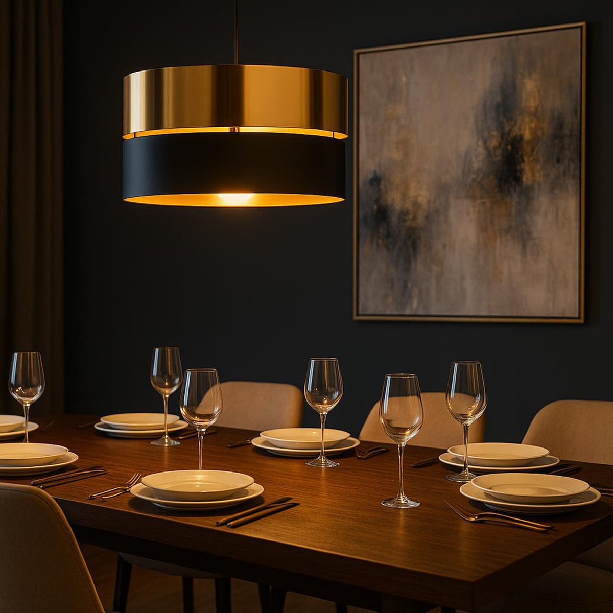 Lampa suspendată Hilton Black/Gold 4346 TK 4346